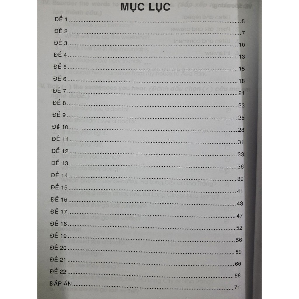 Sách - Đề thi môn Tiếng Anh vào lớp 6