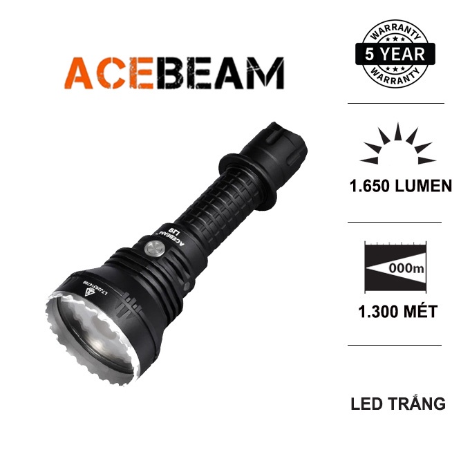 Đèn pin chiếu xa ACEBEAM L19 độ sáng 1650lm chiếu xa 1300m bóng LED pin 21700 (không kèm theo) Đèn &amp; Đèn pin