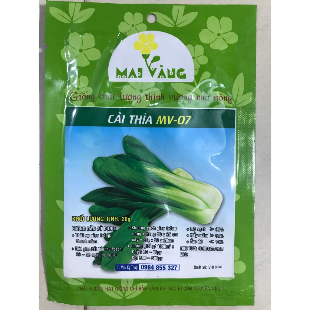Hạt giống Cải thìa 20g
