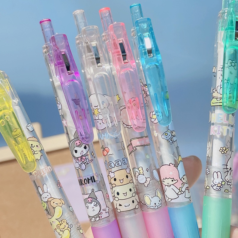 Set 6 Bút Bi Nước Ngòi 0.5mm Hình Melody Dễ Thương