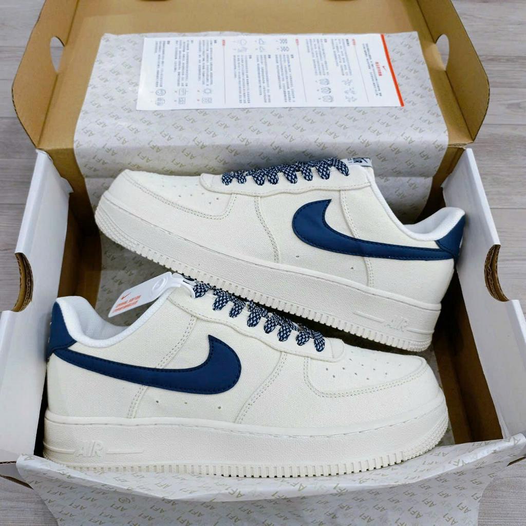 Giày thể thao nam nữ AF1  N i keee Âm dương, navy canvas, N xám lông chuột đang hot nhất năm