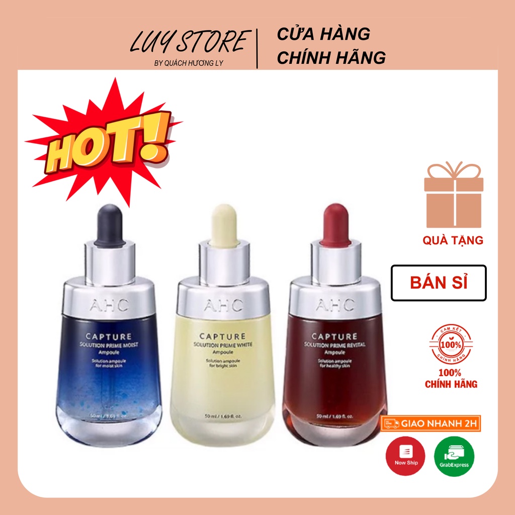 Serum AHC Capture Solution PRIME Ampoule Vàng, Xanh Dương, Đỏ Hàn Quốc dưỡng trắng da dưỡng ẩm chống lão hóa 50ml