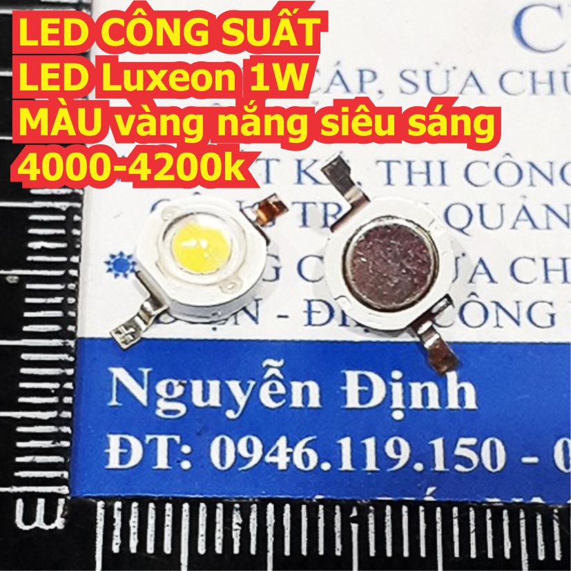 10 con LED CÔNG SUẤT LED Luxeon 1W MÀU TRẮNG 6000k VÀNG 300k vàng nắng 4000k siêu sáng kde4903