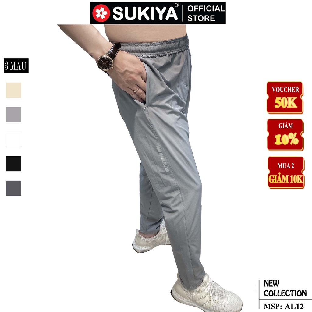 Quần baggy Nam Sukiya Vải Nhập Nhật Bản Cao cấp, Quần Jogger Nam cạp chun QTT02