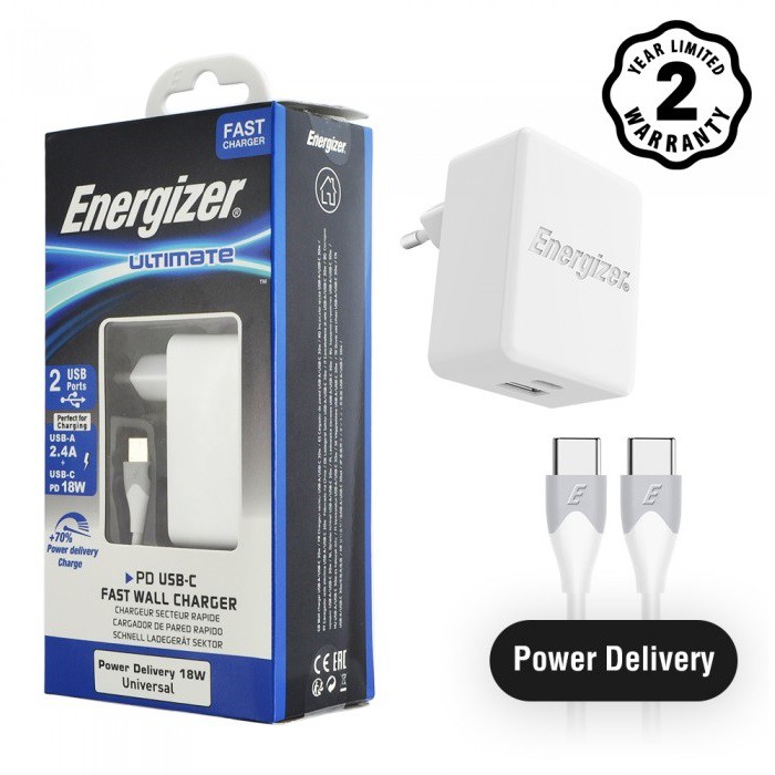 Sạc Energizer 2 USB 30W PD 18W - AC11PFEUUCC3