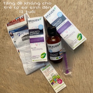 (MẪU MỚI) Tăng đề kháng Brauer Immunity Support cho bé 100ml