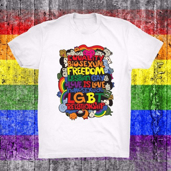 Áo phông LGBT, áo thun LGBT, 100% sợi cotton cáo cấp in kỹ thuật số, quà tặng người yêu, bạn bè
