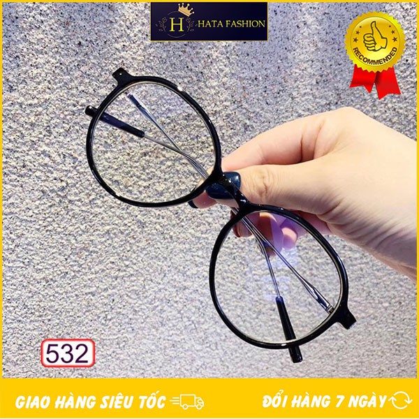 Mắt Kính Giả Cận Gọng Tăm From Tròn Hàn Quốc 532 Có Thể Thay Tròng
