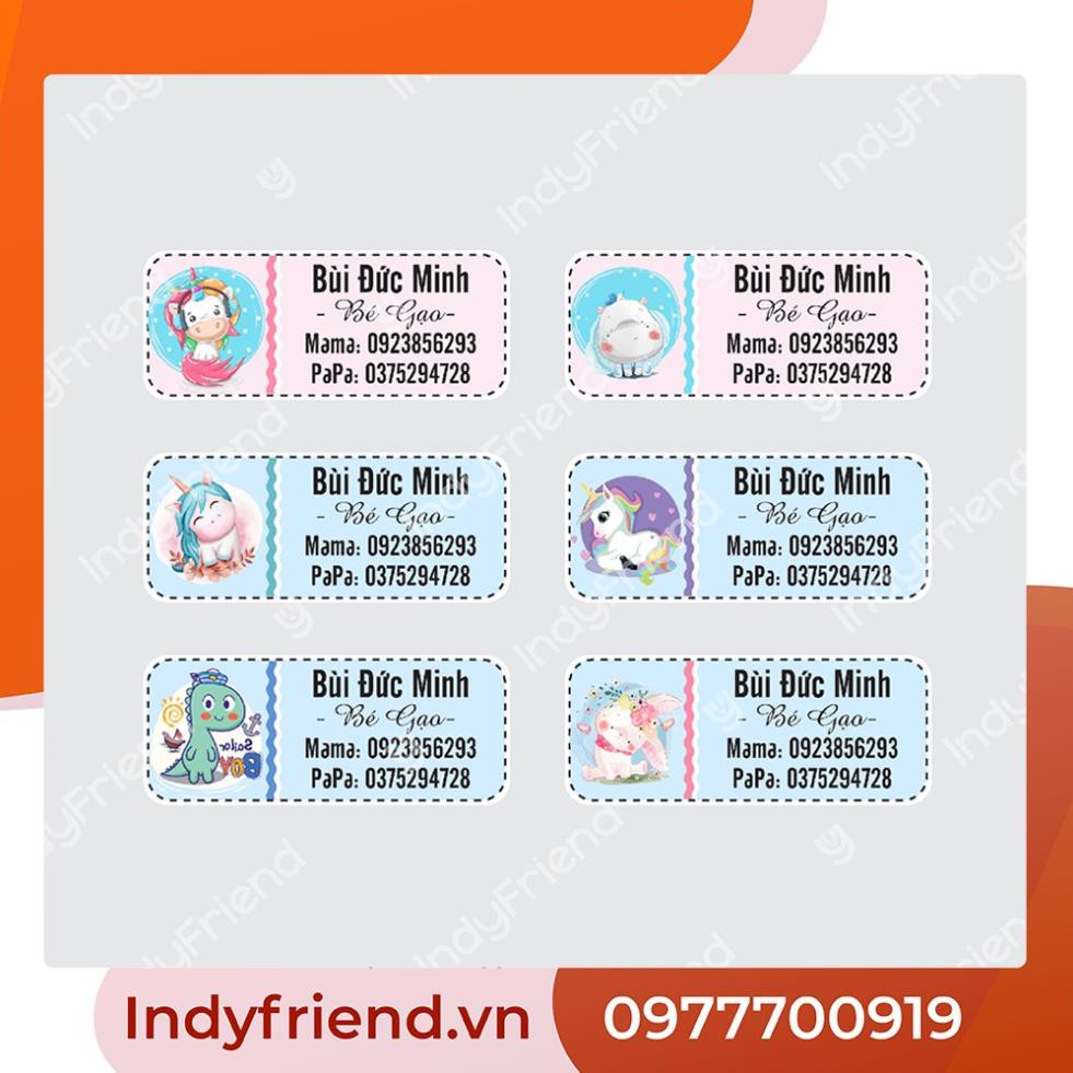 (GIẢM GIÁ) Sticker ủi - hình ủi - decal ủi tên bé - cho bé đi học - in theo yêu cầu