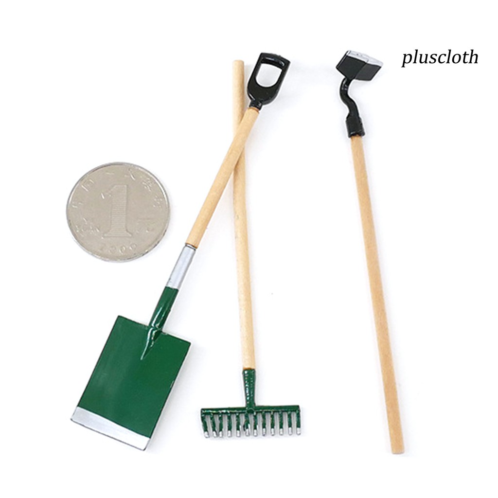 Bộ 3 Dụng Cụ Làm Vườn Mini Cho Nhà Búp Bê Tỉ Lệ 1 / 12
