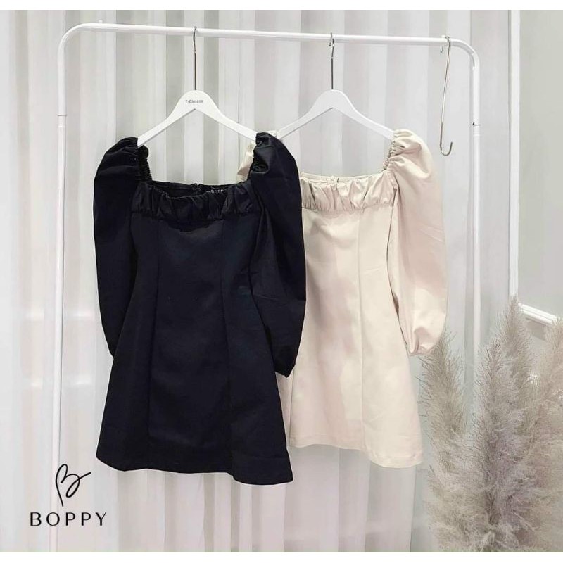 đầm nhíu ngực tay phồng mã 1510