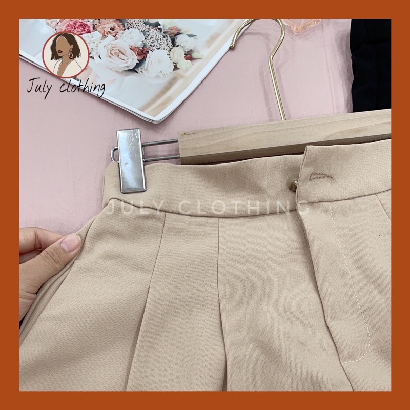 [Ảnh thật shop tự chụp] Quần Short Nữ giả váy xếp 2 ly chất tuyết mưa QS002