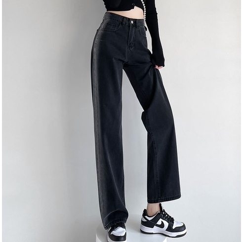 Quần jeans dài ống rộng thời trang dành cho nữ