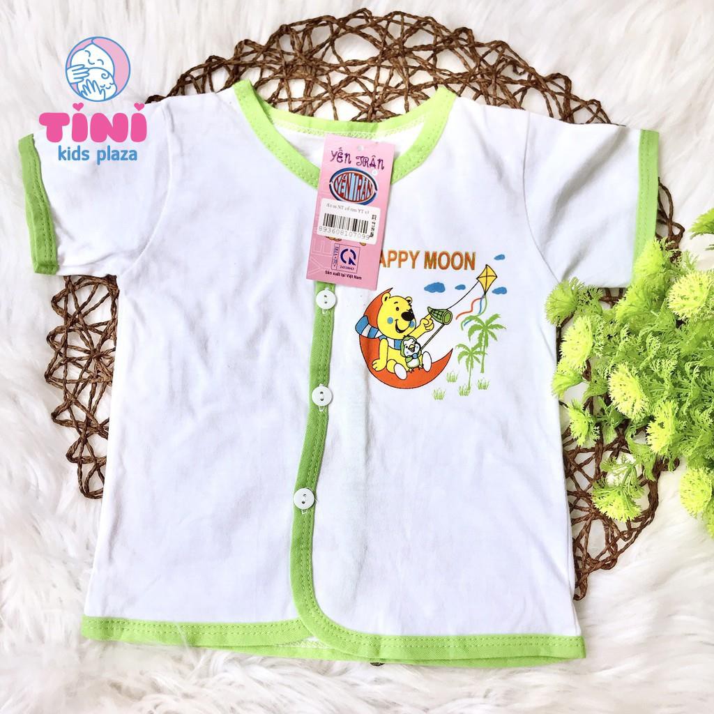 Áo sơ sinh tay ngắn cổ tim Yến Trân mềm mịn thoáng mát từ 0-9kg