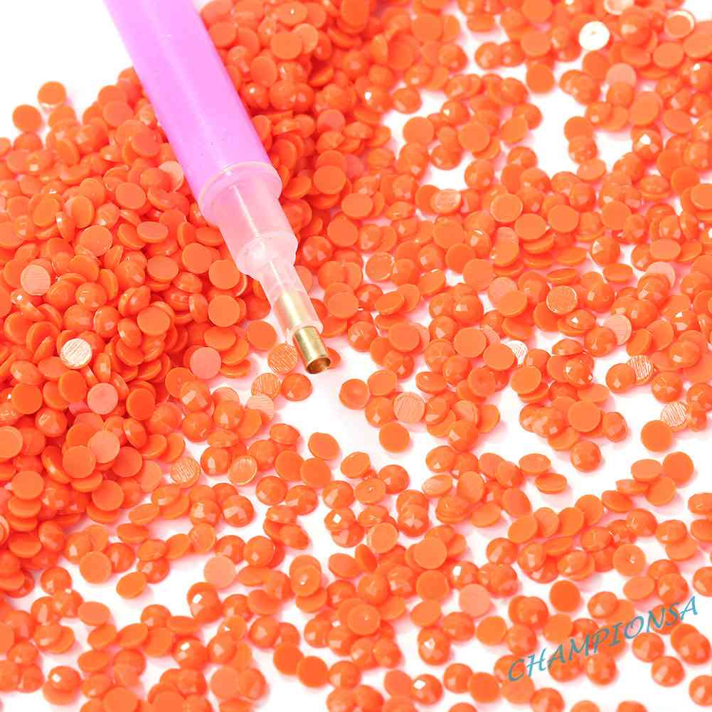 ~ Championss ~ 1 Túi Hạt Pha Lê Tròn Đính Kim Cương Giả Bằng Nhựa Resin