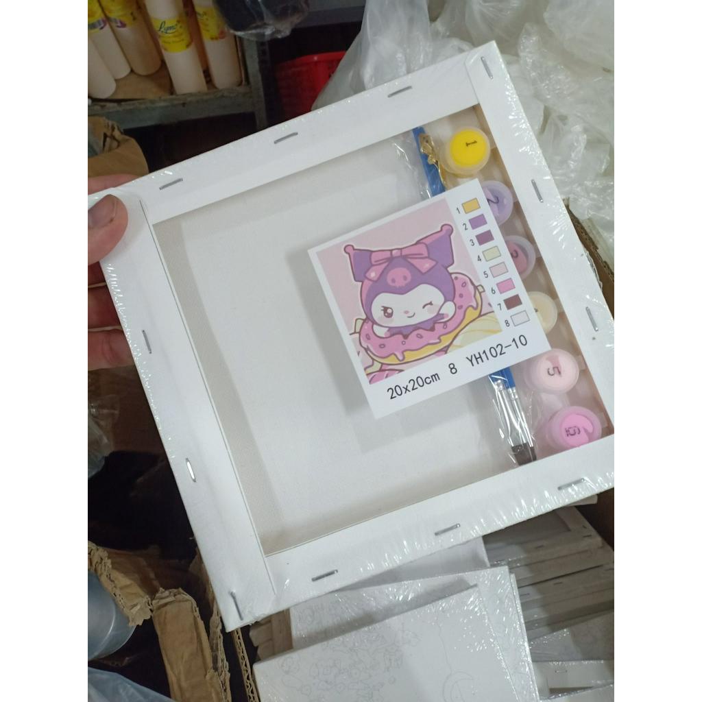 Tranh sơn dầu số hóa  tranh decor tô màu theo số quà tặng đồ lưu niệm tặng kèm bộ màu và bút vẽ