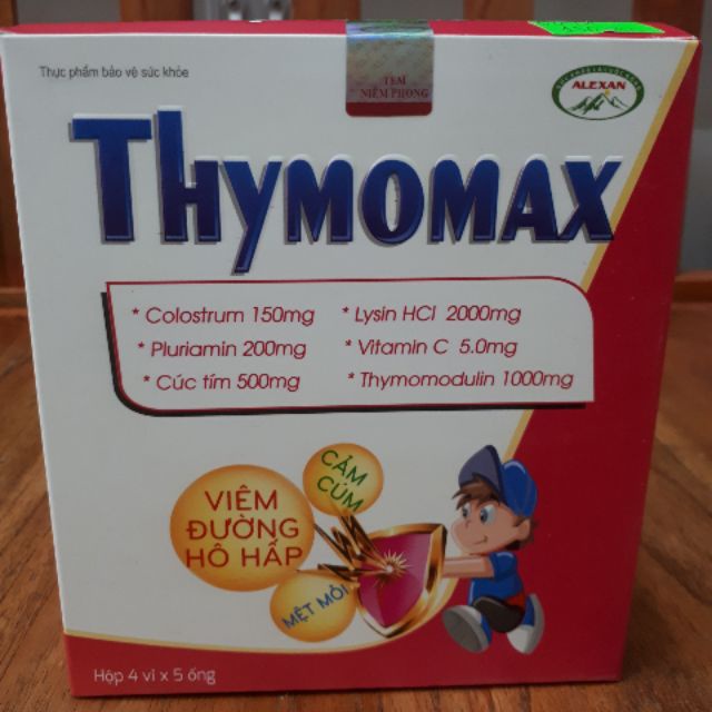 Thymomax - Hỗ trợ tăng cường miễn dịch, sức đề kháng ở trẻ (20 ống)