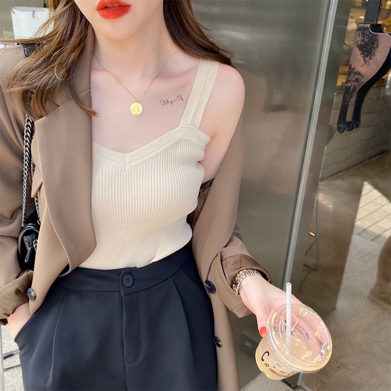 Jiashucheng Áo Dệt Kim Không Tay Thời Trang Mùa Hè Cho Nữ