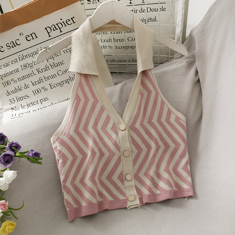 Áo Sát Nách Dệt Kim Hoạ Tiết Kẻ Sọc Phối Nút Thiết Kế Ôm Sát Tôn Dáng | BigBuy360 - bigbuy360.vn