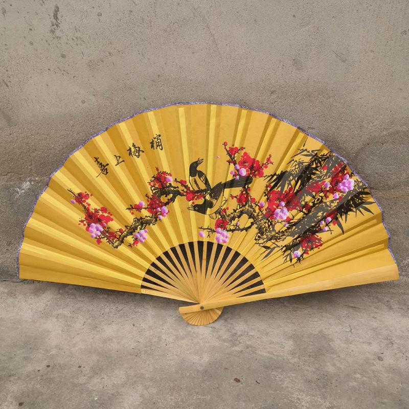 Quạt cổ trang 90cm quạt xòe 1m6 cầm tay in hoa trang trí đẹp trưng bày nhà cửa xinh xắn