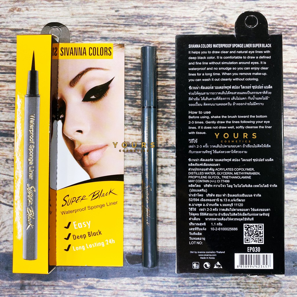 [Auth Thái] Bút Kẻ Mắt Nước Không Trôi Sivanna Super Black Eyeliner Màu Đen