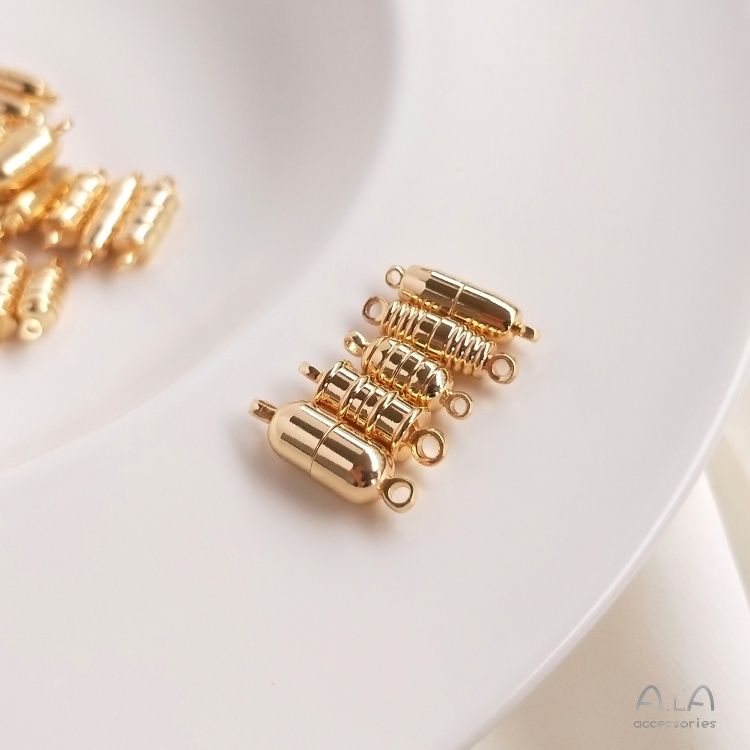 Khóa Nam Châm Tròn Bằng Đồng 14k Màu Vàng Đồng Làm Đồ Trang Sức Thủ Công