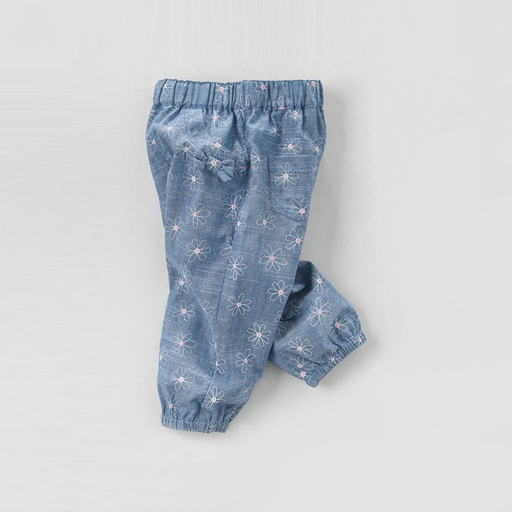 Quần Dài Vải Cotton Mỏng Thiết Kế Dễ Thương Cho Bé Gái