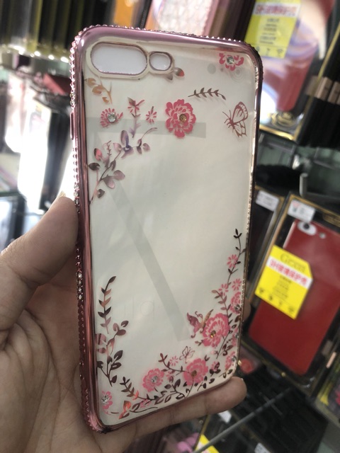 Ốp đính hột hoa văn iphoneX,6G/6S,6Plus,7plus/8Plus,Xmax