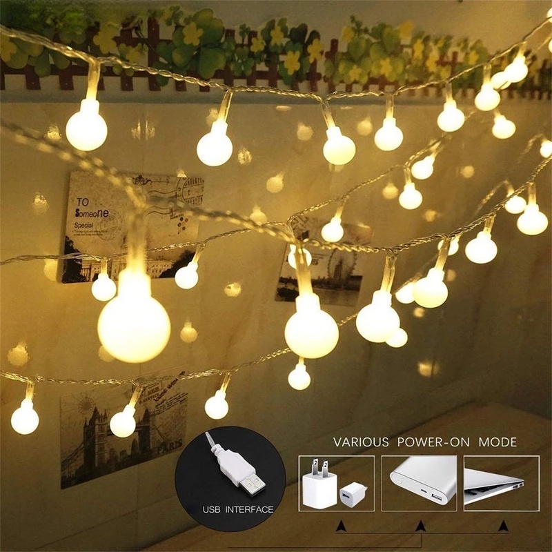 Dây Đèn LED Ánh Sáng Trắng Ấm Sạc USB Trang Trí Nhà Hàng / Tiệc Cưới / Giáng Sinh Năm Mới