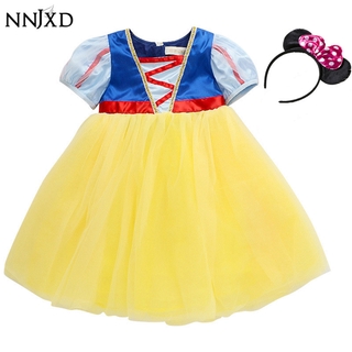 Đầm NNJXD Vải Gạc Phồng Hóa Trang Công Chúa Bạch Tuyết Phong Cách Phương Tây Hóa Trang Halloween Cho Bé Gái