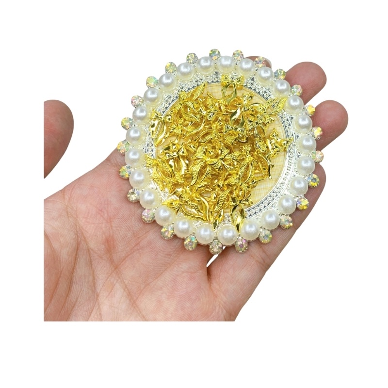 Charm Nơ Vàng Tươi Gắn Móng Hàng Nhập Dùng Để Trang Trí Móng Tay