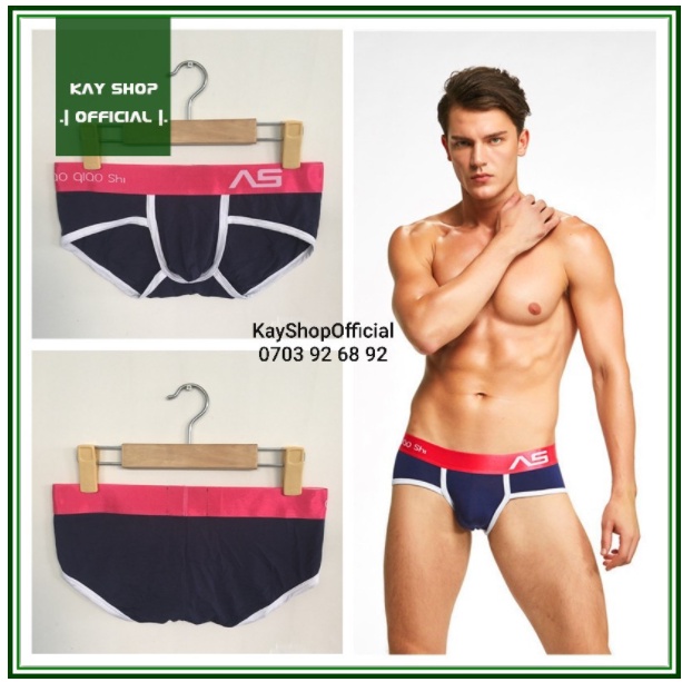 (R22) Quần lót nam lưng bóng dạng Brief Aoshi có viền trắng thun cotton