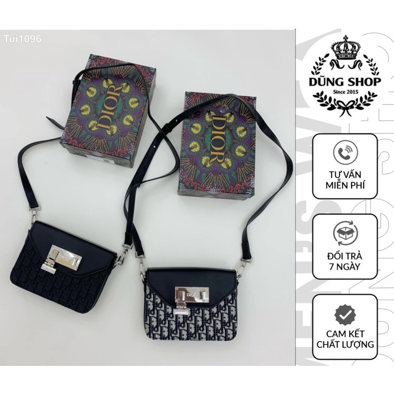 Túi đeo chéo Dior - Bag chéo vải dệt full hộp đầy đủ TC008