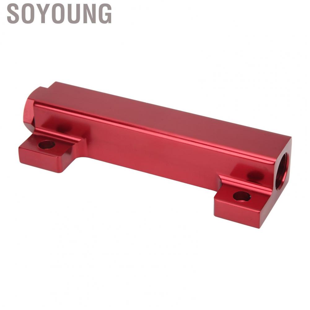 Soyoung 6 Port Vacuum Block Intake Manifold Kit 1/8in NPT Connector 1/2in Inlet Outlet Universal for Car Truck Turbos