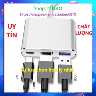 Hub Cáp Bộ Adapter Chuyển Tín Hiệu Usb 3.1 Type-C Sang HDMI 1080P, Type-C Và Usb 3.0 - Bộ Chuyển Đổi 3 Trong 1