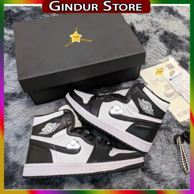 Giày thể thao Jordan cao cổ đen trắng, Giày air Jodan 1 high panda cao cổ nam nữ dễ phối đồ cực hot Full Box Bill