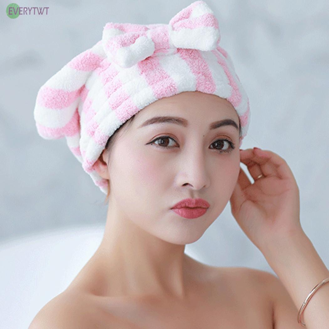 Quick Dry Towel Absorption Accessory Bathroom Cap Hair Hat Home Polyester