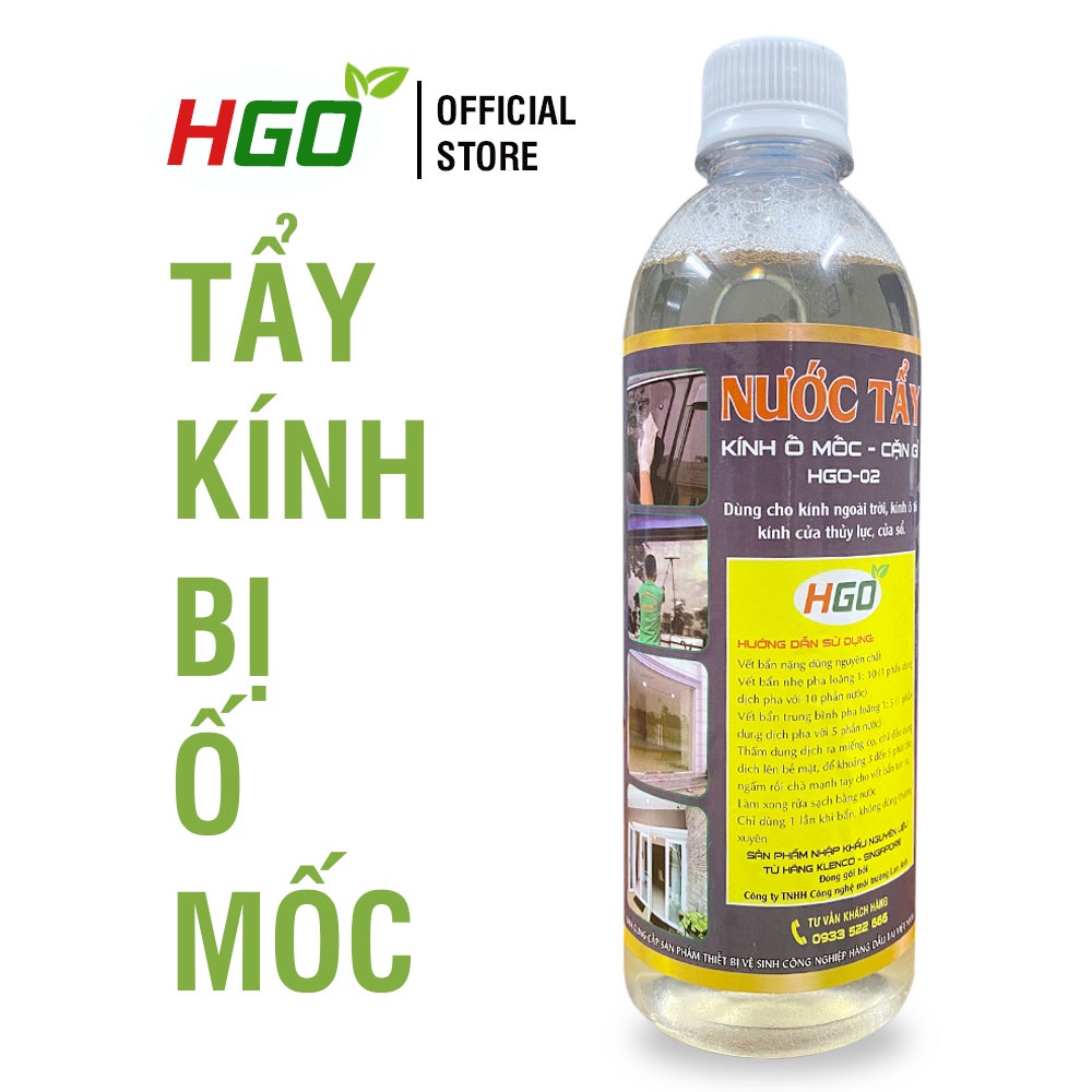 Tẩy ố kính HGO-02 tẩy ố mốc, váng cầu vồng trên cửa kính siêu nhanh, siêu mạnh, siêu an toàn 500ml
