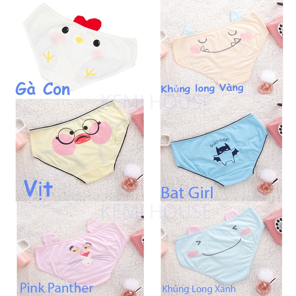 Quần lót nữ Hoạt Hình Chipu gấu brown - vịt sally - thỏ cony - heo hồng