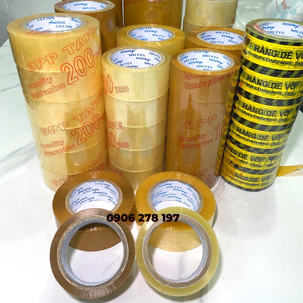 Băng Keo Dán Trong, Đục 1kg 100 Yard 1 Cây 6 Cuộn Nặng  Đóng hàng