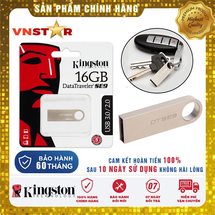 USB Kingston 16GB (DTSE9) - Phân Phối Chính Hãng - Bảo Hành 5 Năm - 1 Đổi 1