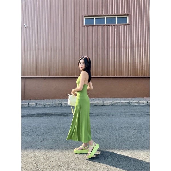 Beachclub-đầm thun cổ đổ Lina