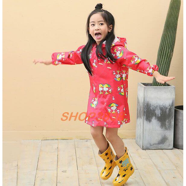 Áo Mưa Bít Vải Dù Hoạt Hình Cho Bé Từ 4-12 Tuổi