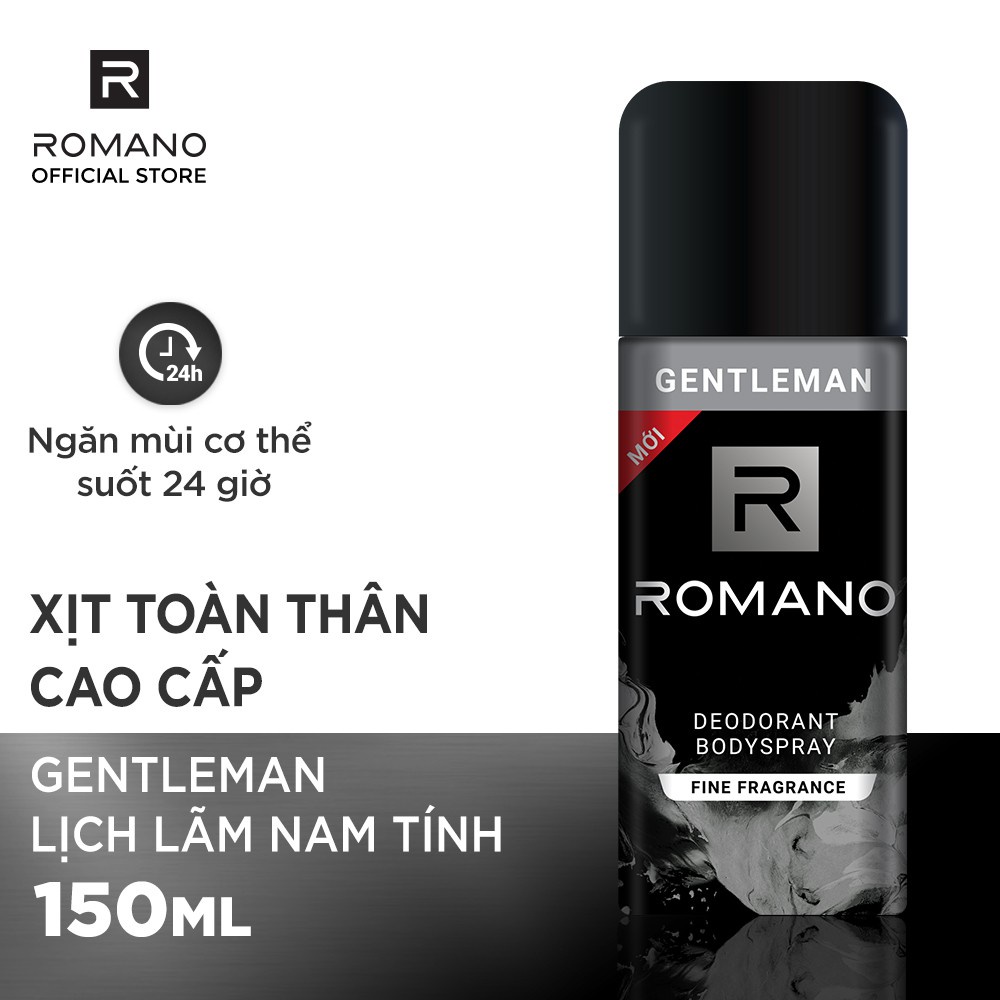 Xịt khử mùi toàn thân Romano 150ml