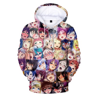 Áo Khoác Hoodie Dáng Rộng In Họa Tiết Anime Ahegao Hentai 3D Phong Cách Nhật Bản Mới Cho Nam Và Nữ