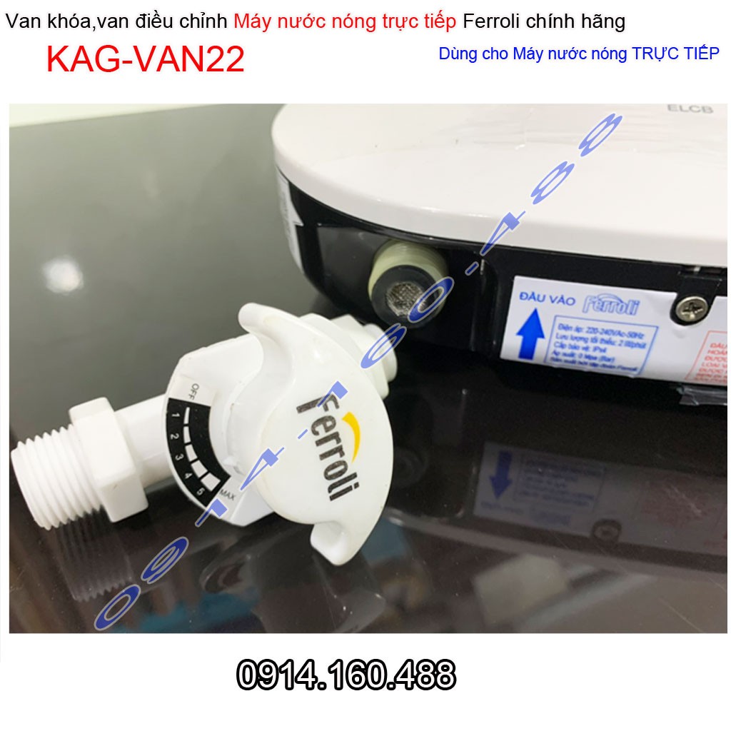 Van khóa máy nước nóng trực tiếp KAG-VAN22, van đóng mở điều chỉnh nước máy nước nóng van 1 chiều