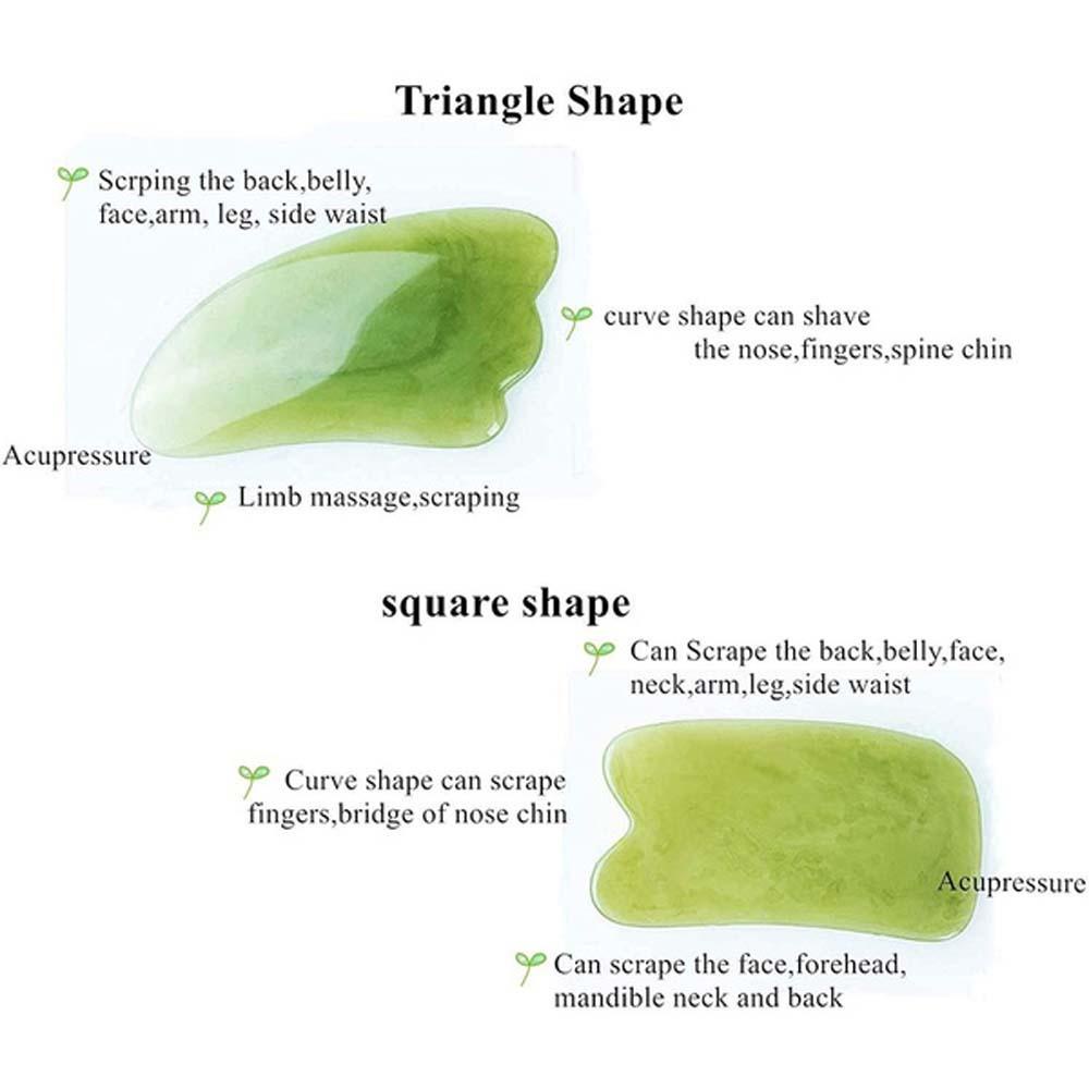Bảng Gua Sha Bằng Nhựa Resin Tự Nhiên Cho Nữ|Máy Mát Xa Màu Xanh Lá Ngọc Lục Bảo