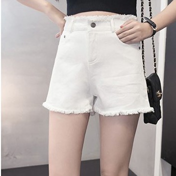 Quần Short Denim Ống Rộng Lưng Cao Thời Trang Hàn Quốc Dành Cho Nữ