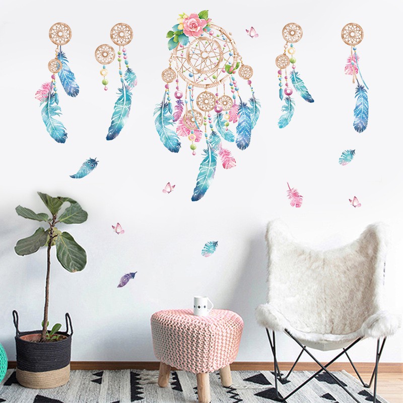 Tranh dán tường trang trí ký túc xá, decal dán tường trang trí decor phòng ngủ (Dream Catcher)