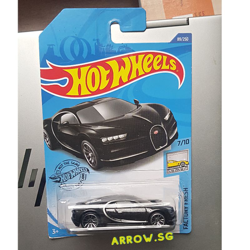 Xe mô hình Hot Wheels Bugatti Chiron màu đen New Full card